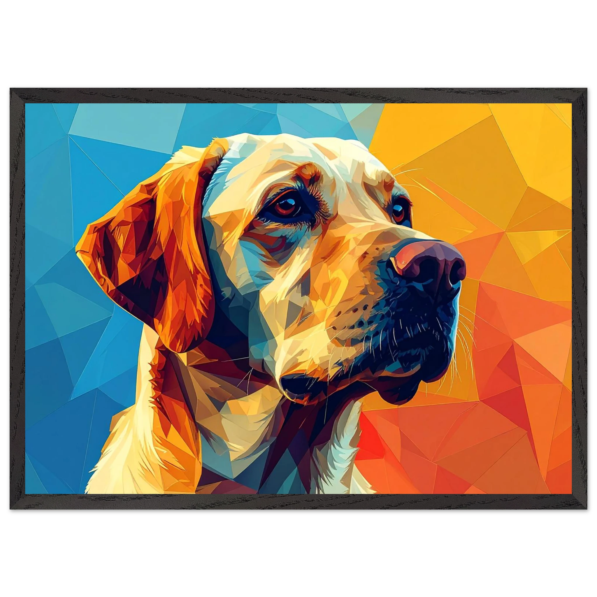 Labrador-Retriever-Portrait: Premium-Poster aus halbmattem Premium-Papier mit Holzrahmen-petllective