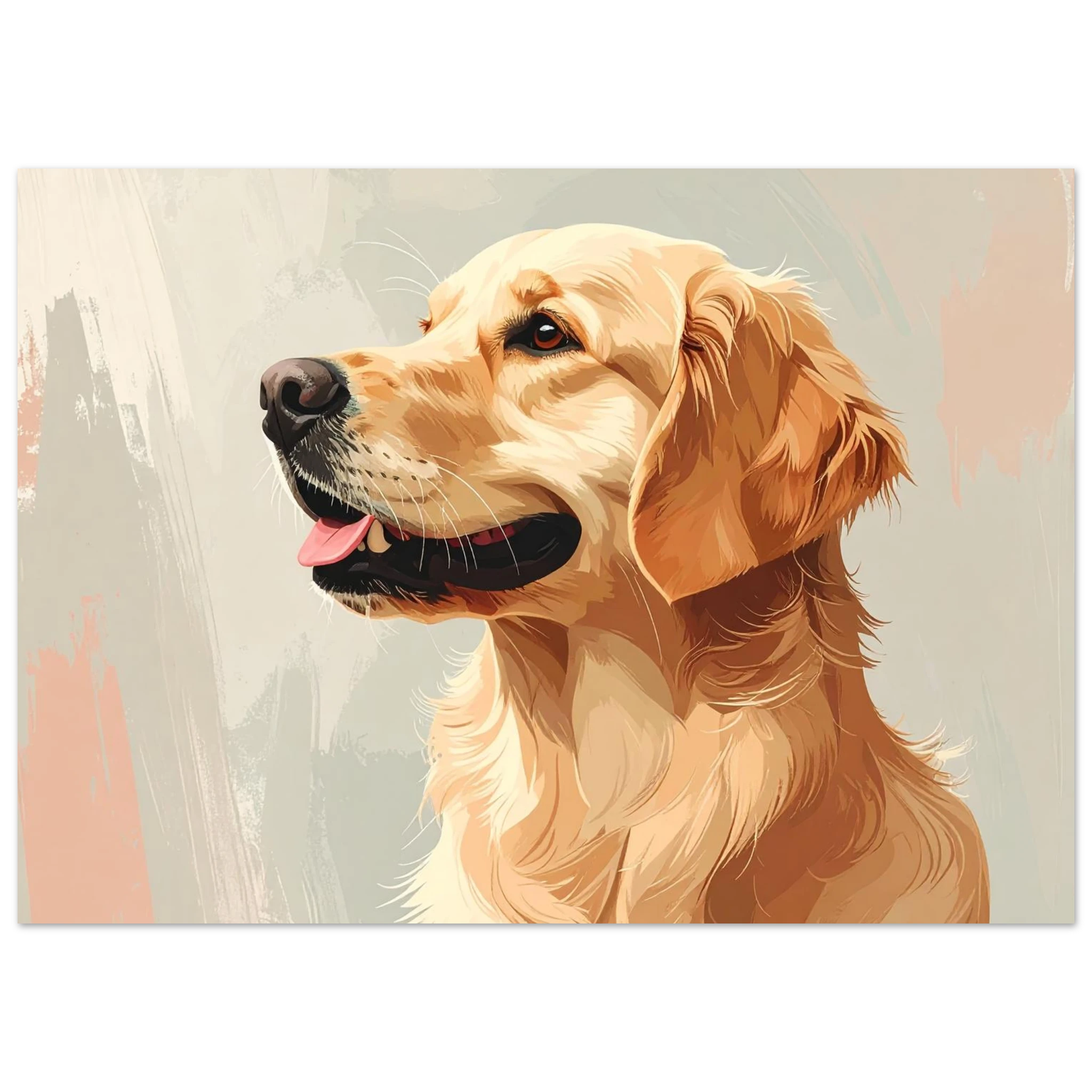 Golden Retriever Portrait Kunstdruck – Lebendige Tierkunst für dein Zuhause-petllective