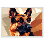 Abstrakter Schäferhund: Premium-Poster aus halbmattem Papier mit Holzrahmen – in verschiedenen Größen und Rahmenfarben-petllective