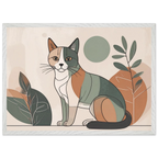 Katzen Wandbild im Scandi-Style – Premium Poster mit Holzrahmen-petllective
