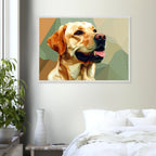 Abstrakter Labrador: Gerahmtes Premium-Poster in facettenreichen Farben – Dein perfekter Wandschmuck-petllective