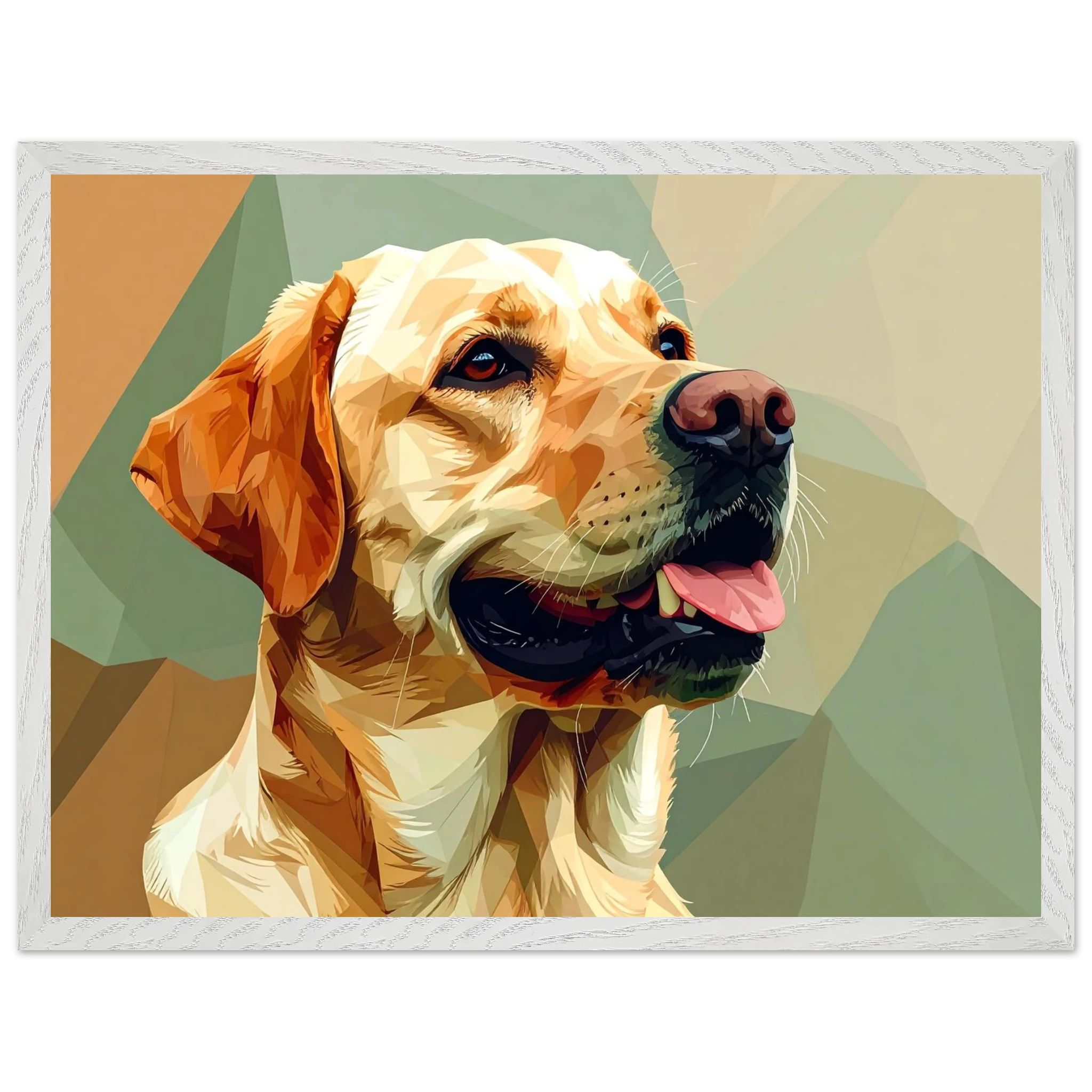 Abstrakter Labrador: Gerahmtes Premium-Poster in facettenreichen Farben – Dein perfekter Wandschmuck-petllective