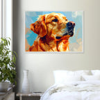 Golden Retriever im Mosaik-Stil: Premium-Poster mit Holzrahmen – für dein Zuhause in verschiedenen Größen & Rahmenfarben-petllective