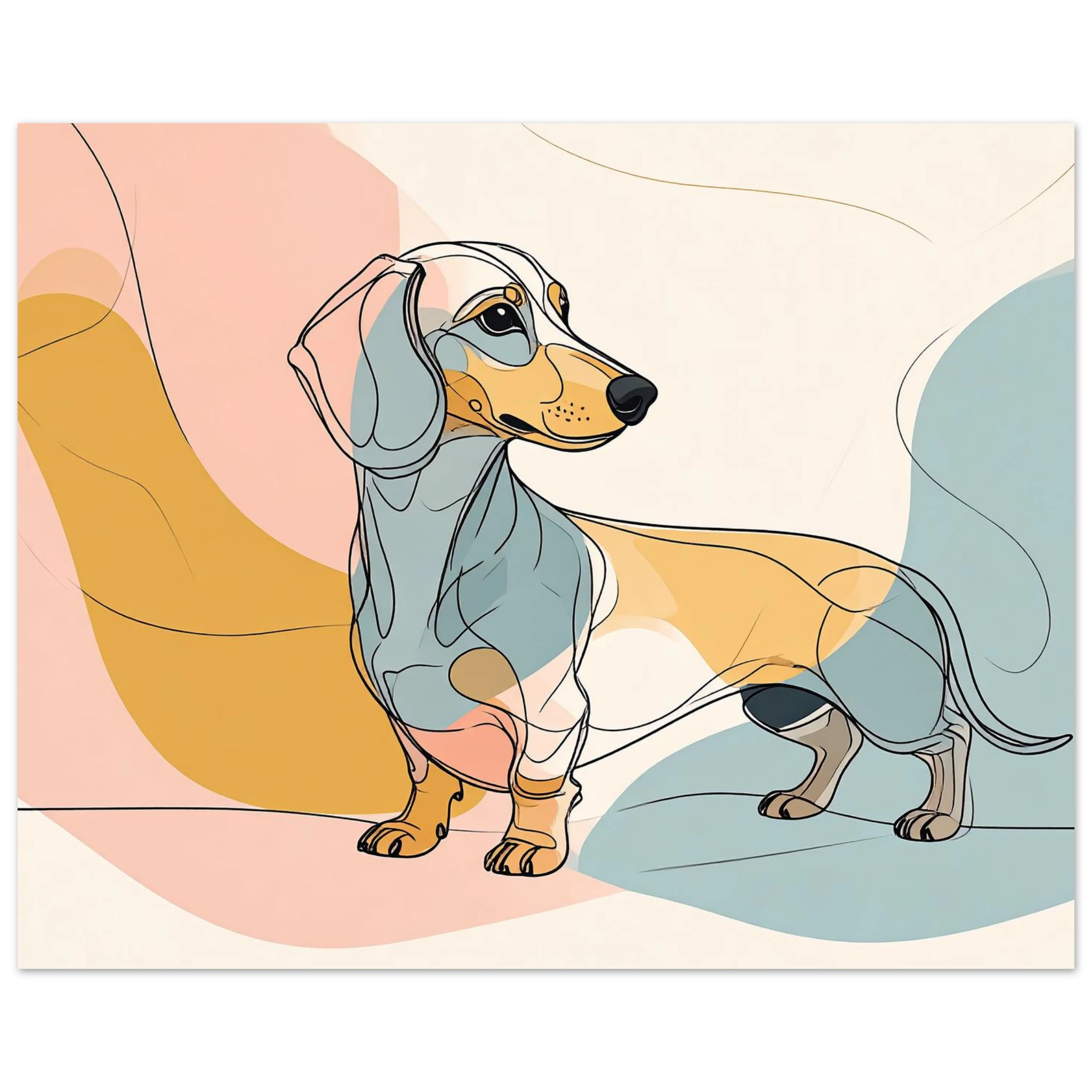 Dackel Illustration Kunstdruck Wandbild – Fine Art Poster-petllective