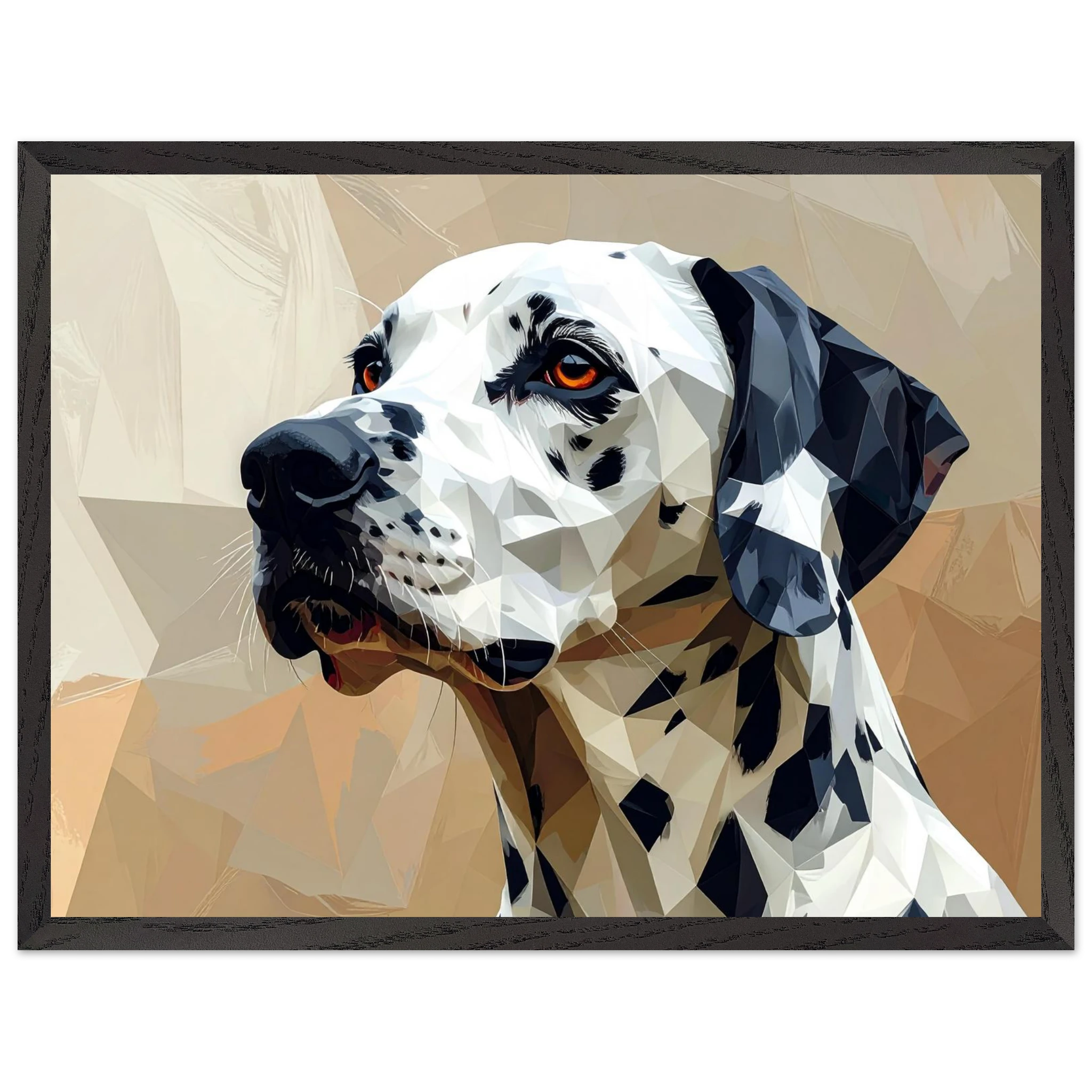 Geometrisches Dalmatiner Kunst-Poster – Gerahmt, für Modernes Interieur mit Charakter-petllective