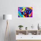 Bunter Hund Pop Art Kunstdruck – Modernes Wandbild für Tierfreunde-petllective