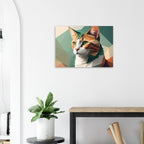 Geometrische Katze Kunstdruck Wandbild – Abstraktes Low-Poly Poster-petllective