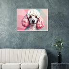 Abstrakter Pudel: Premium-Poster mit Holzrahmen in deinem Wunschformat und Rahmenfarbe-petllective