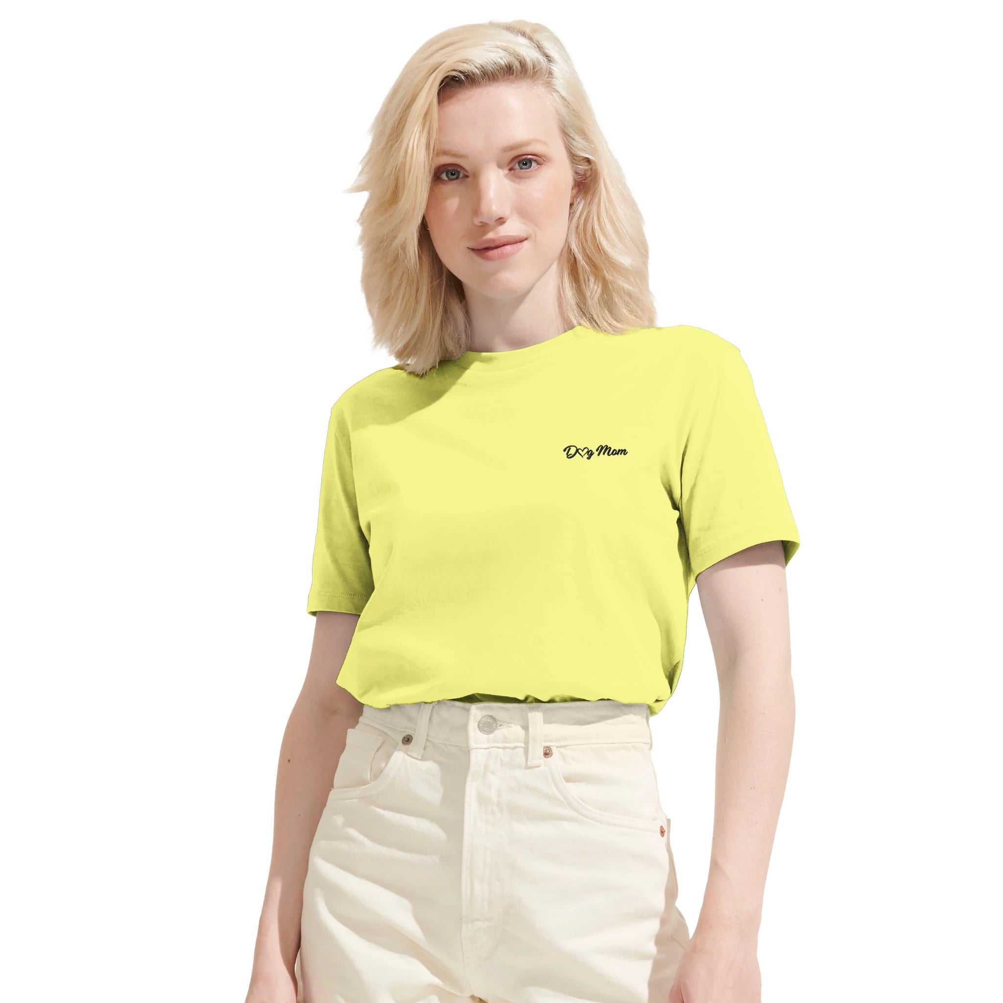 Dog Mom T-Shirt mit Stickerei – Nachhaltiges Bio-Baumwollshirt-petllective