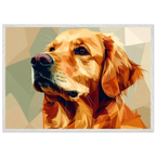 Golden Retriever Pop Art Premium-Poster mit Holzrahmen – Lebendige Wandkunst in deiner Wunschgröße und Rahmenfarbe-petllective