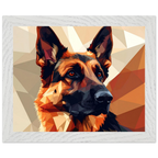 Abstrakter Schäferhund: Premium-Poster aus halbmattem Papier mit Holzrahmen – in verschiedenen Größen und Rahmenfarben-petllective