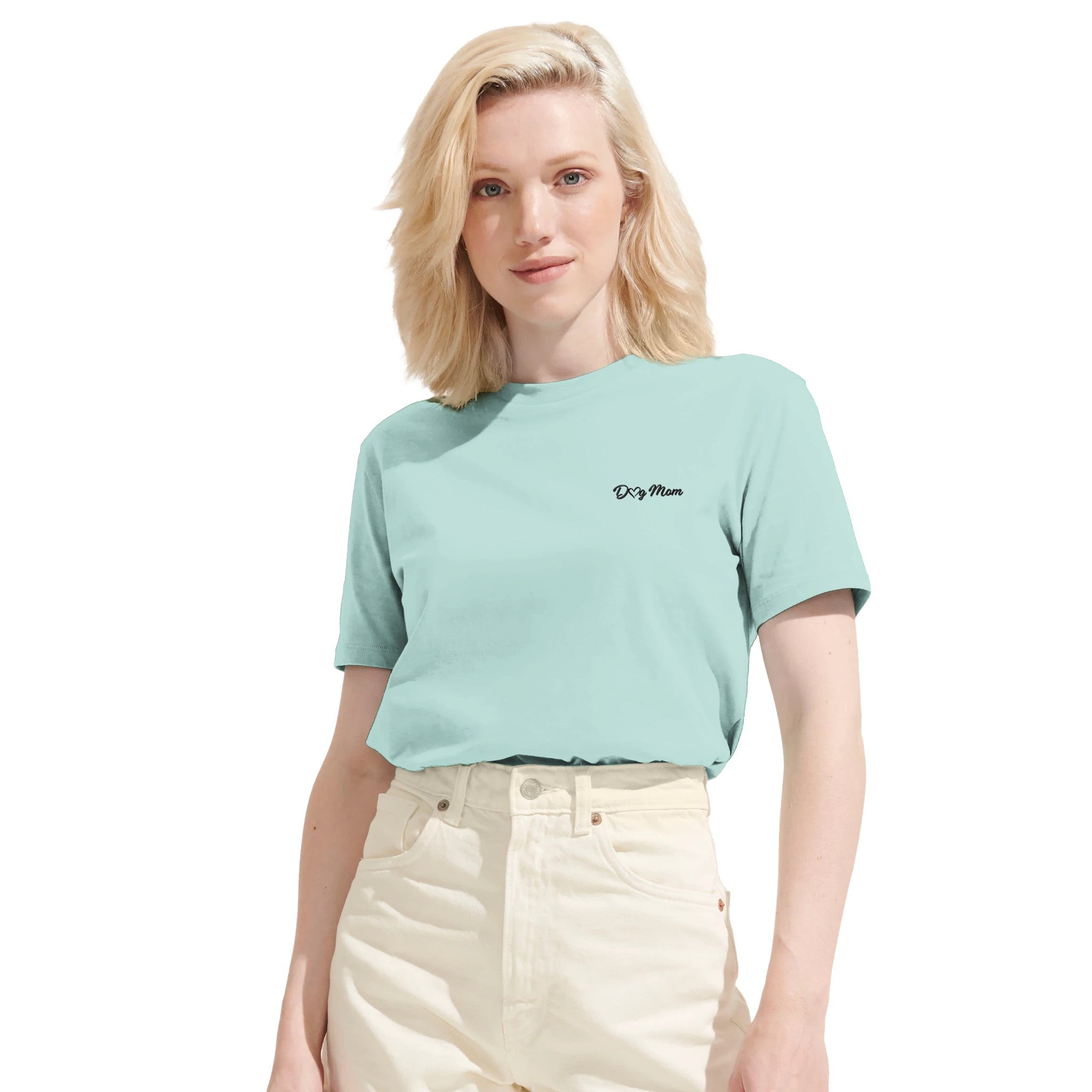 Dog Mom T-Shirt mit Stickerei – Nachhaltiges Bio-Baumwollshirt-petllective