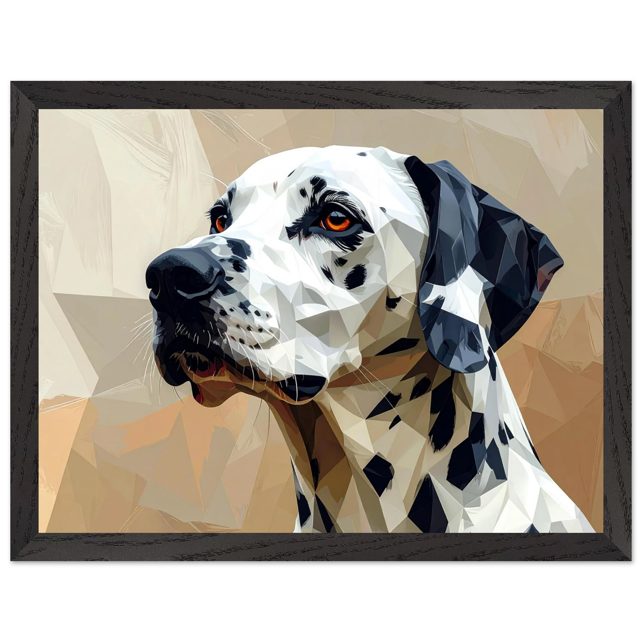 Geometrisches Dalmatiner Kunst-Poster – Gerahmt, für Modernes Interieur mit Charakter-petllective