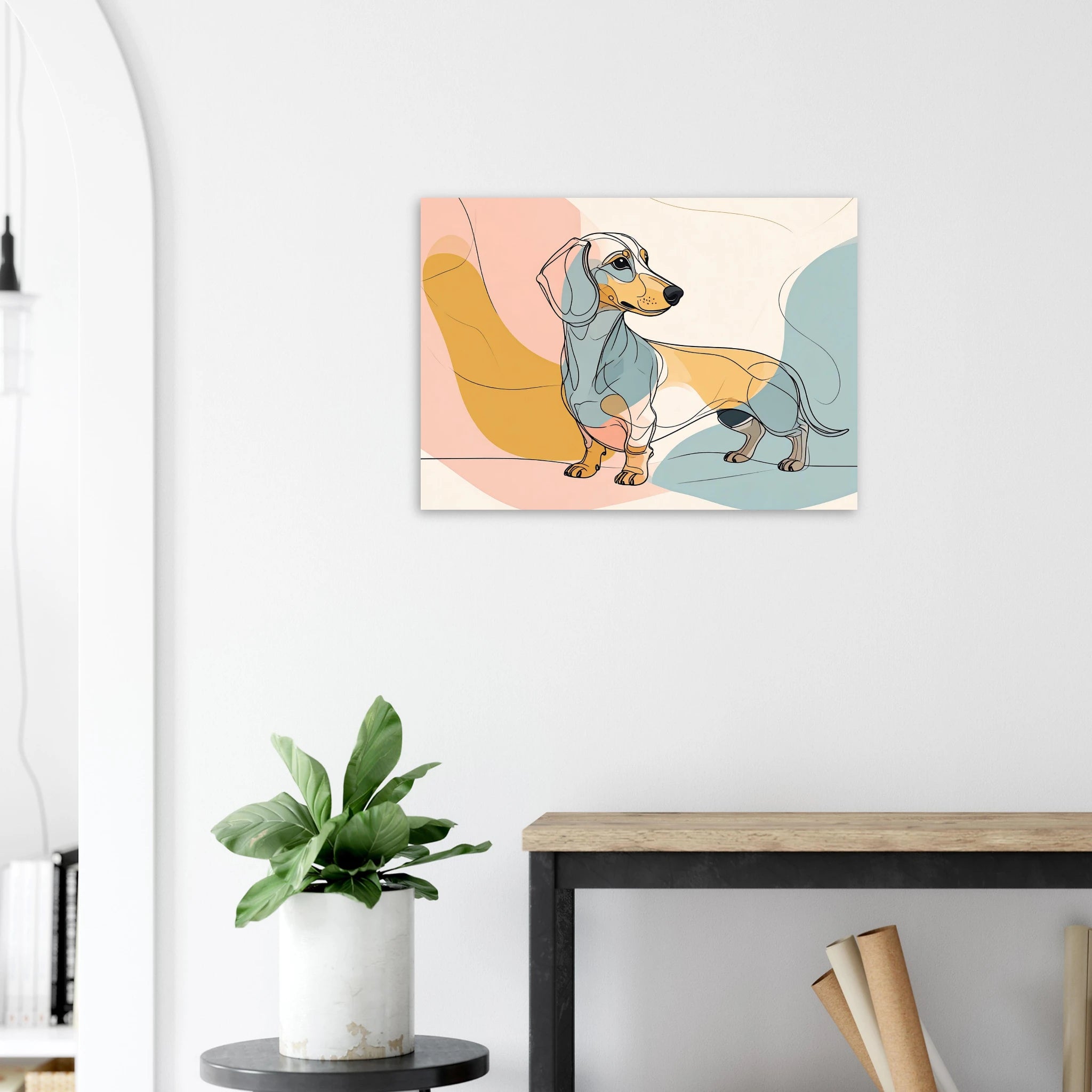 Dackel Illustration Kunstdruck Wandbild – Fine Art Poster-petllective