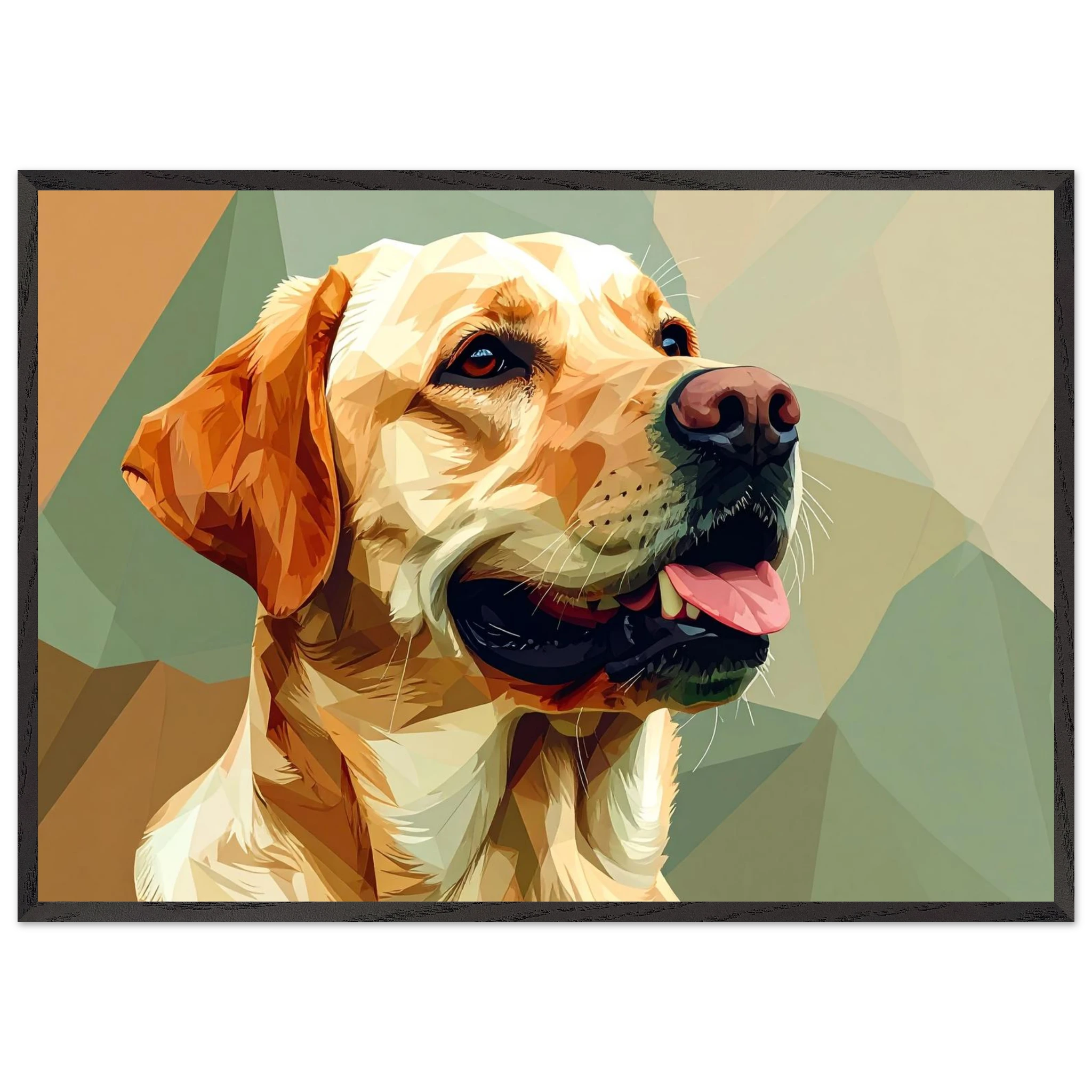 Abstrakter Labrador: Gerahmtes Premium-Poster in facettenreichen Farben – Dein perfekter Wandschmuck-petllective