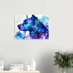 Hundeporträt Aquarell Blau Kunstdruck Wandbild – Fine Art Poster-petllective