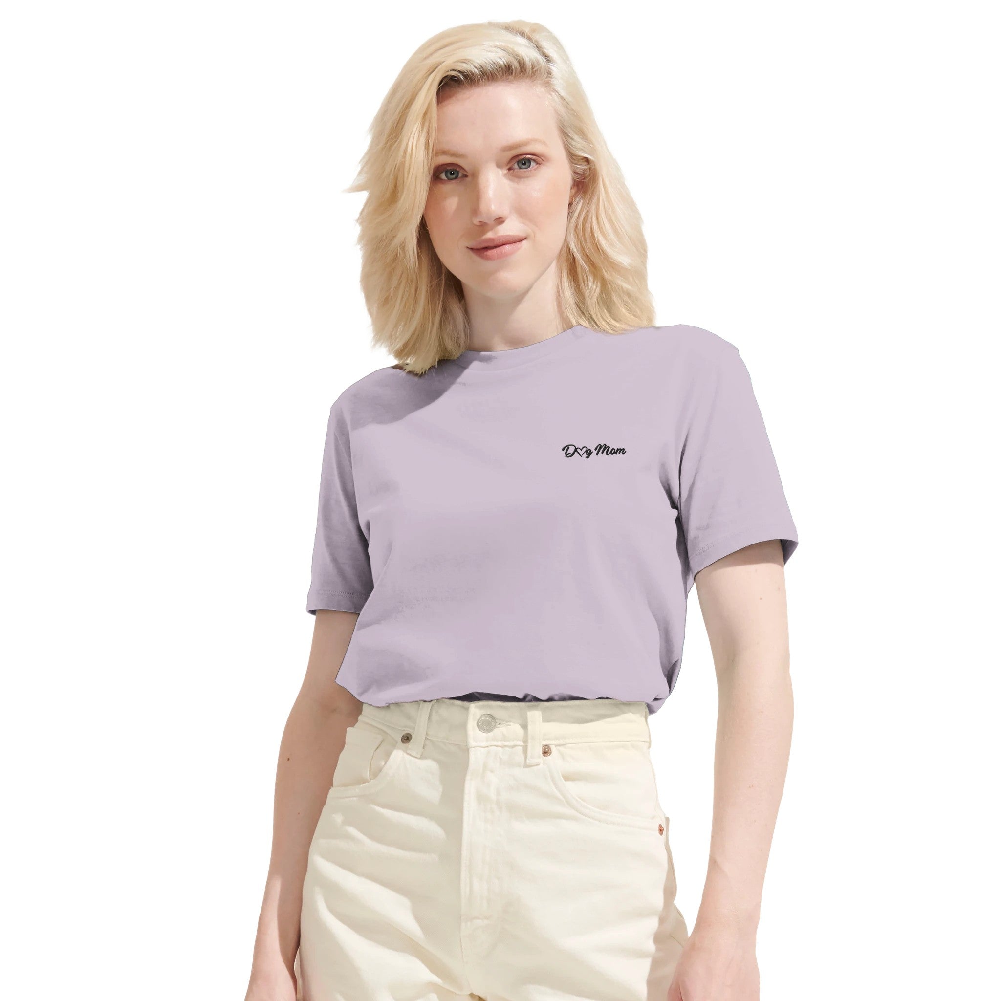 Dog Mom T-Shirt mit Stickerei – Nachhaltiges Bio-Baumwollshirt-petllective