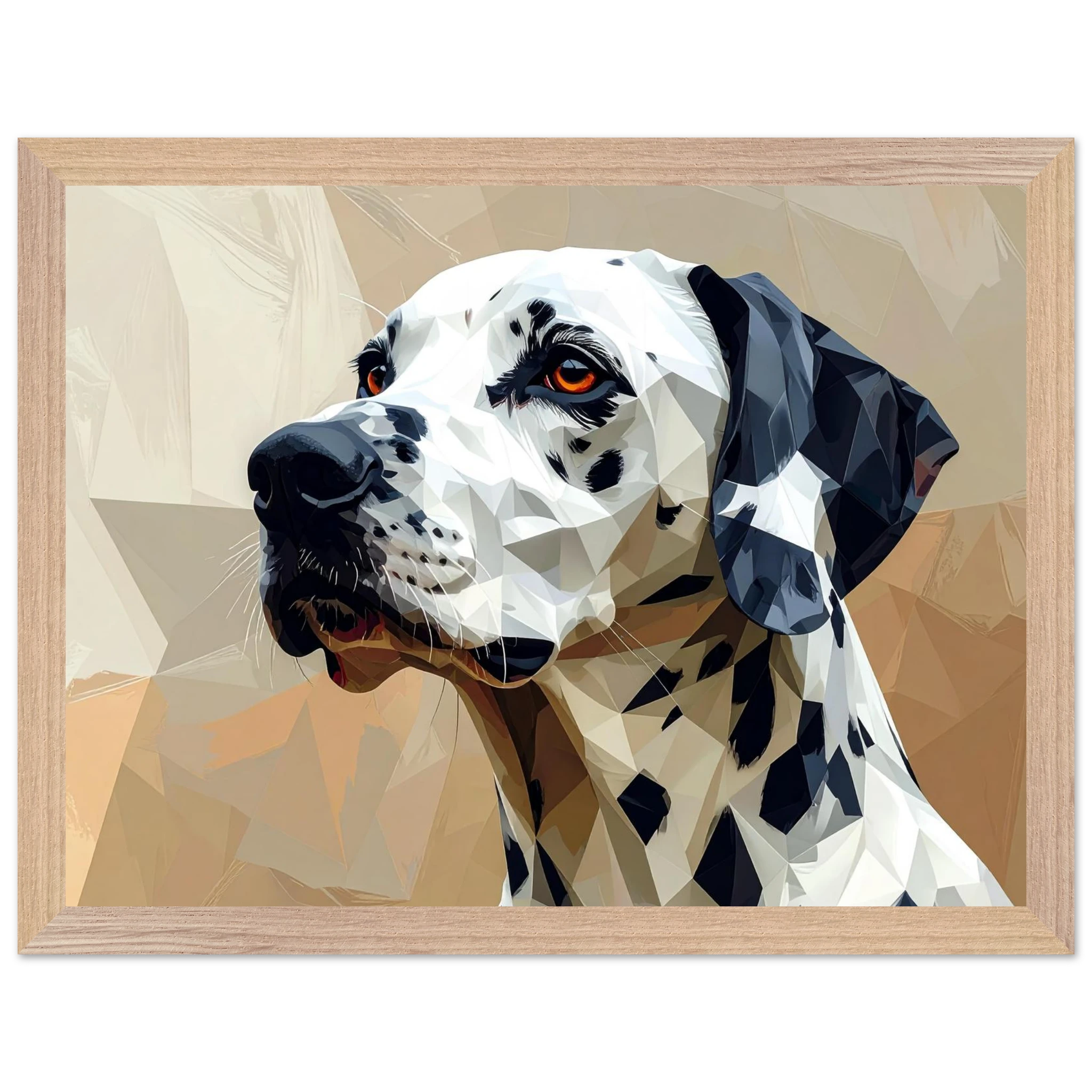 Geometrisches Dalmatiner Kunst-Poster – Gerahmt, für Modernes Interieur mit Charakter-petllective