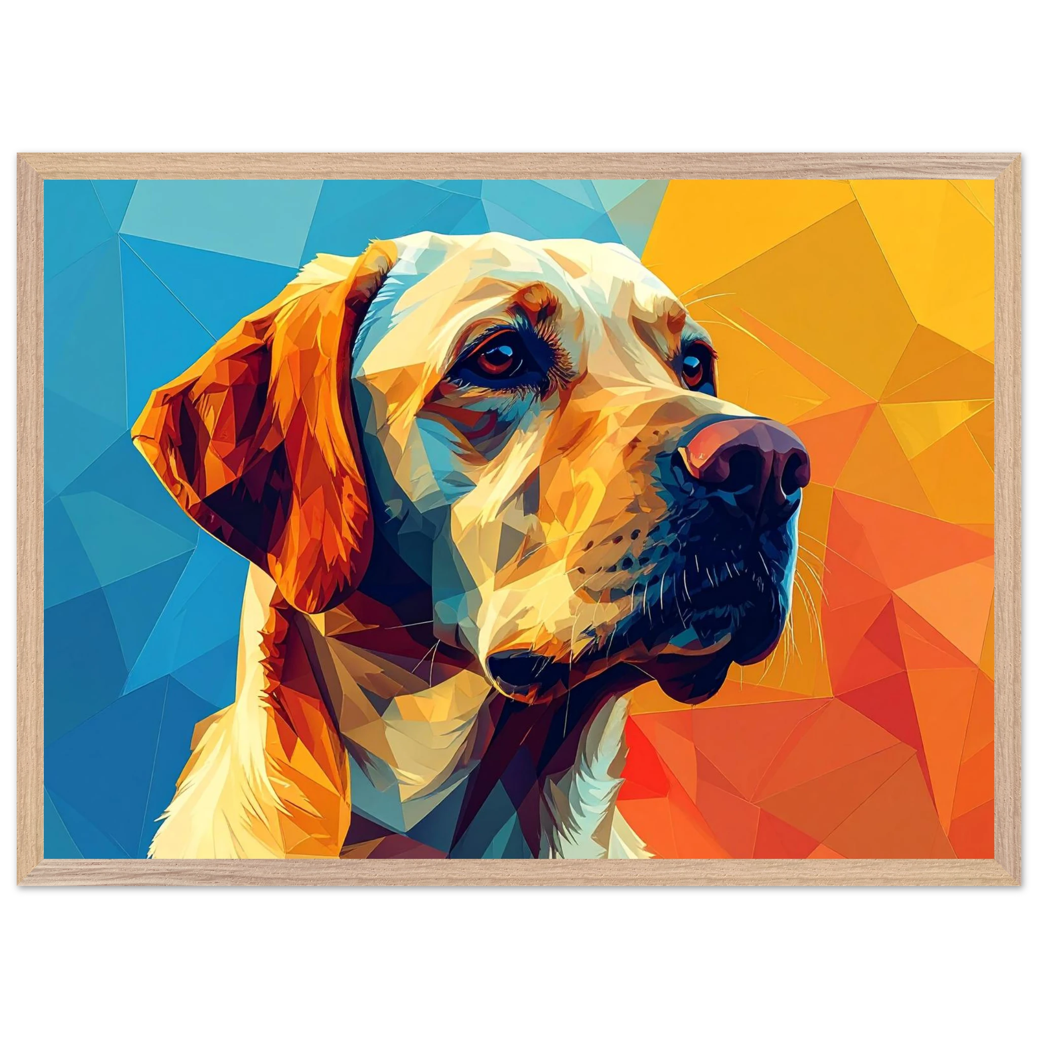 Labrador-Retriever-Portrait: Premium-Poster aus halbmattem Premium-Papier mit Holzrahmen-petllective