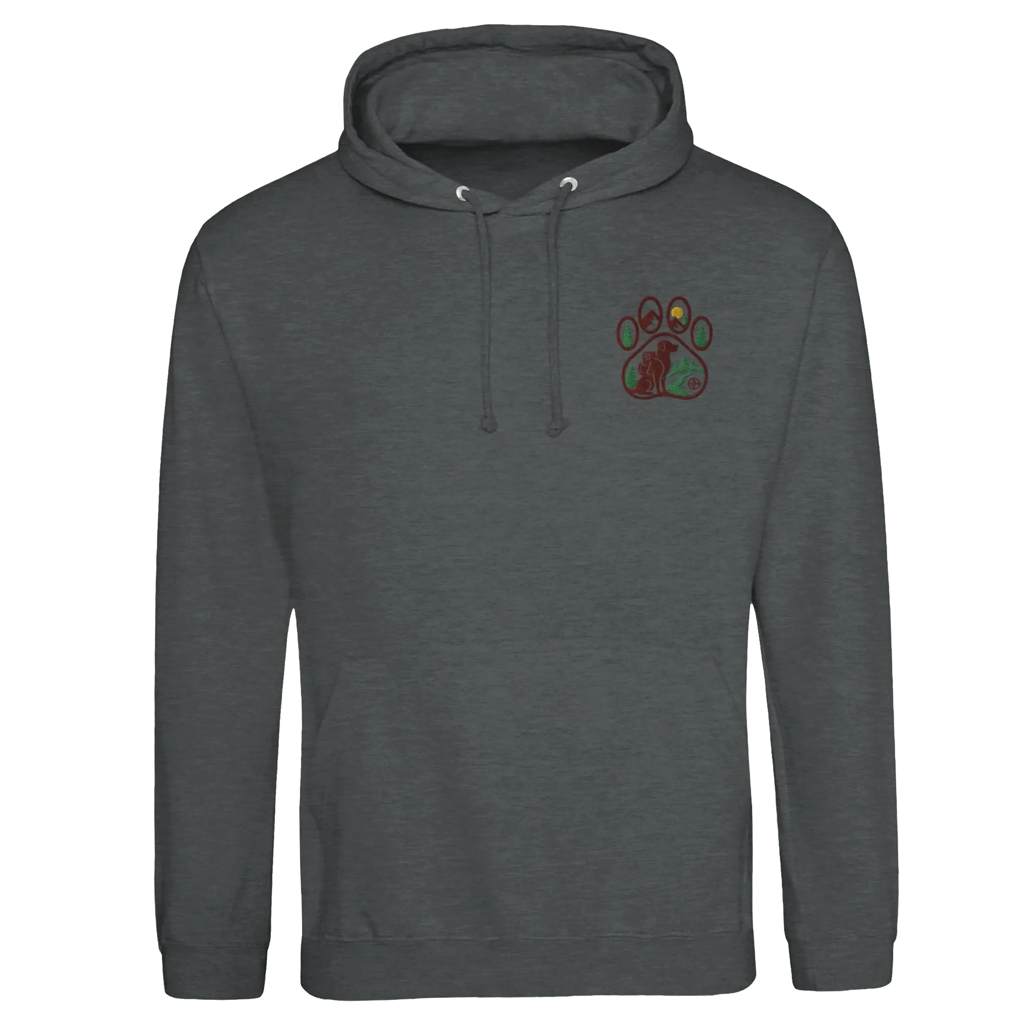 Wanderlust Unisex College Hoodie mit gesticktem Pfoten-Motiv – Design für Abenteurer-petllective