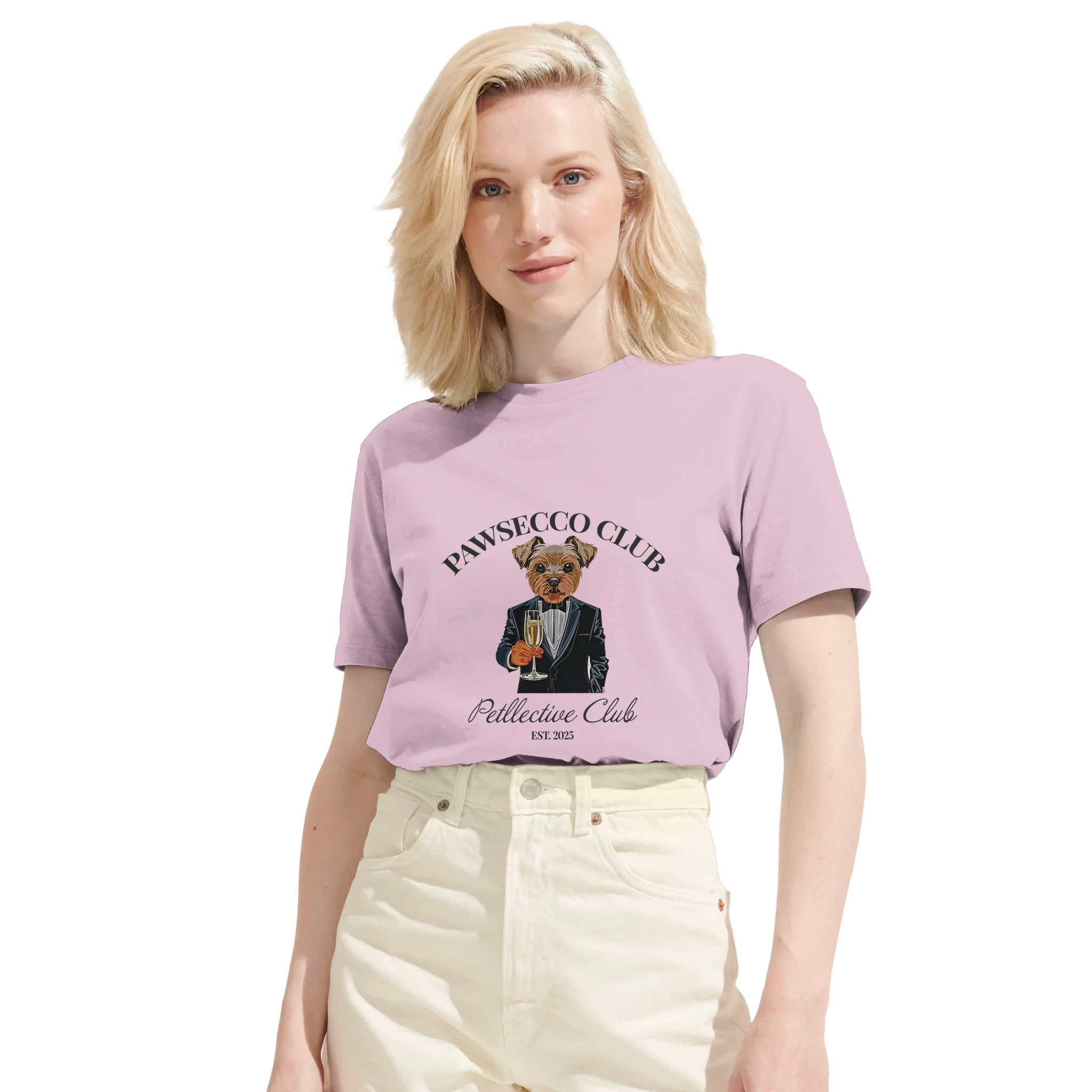 Unisex Bio-Baumwoll T-Shirt „Pawsecco Club“ – Petllective Club Edition-petllective
