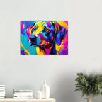 Bunter Hund Pop Art Kunstdruck – Modernes Wandbild für Tierfreunde-petllective