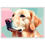 Abstrakter Golden Retriever: Premium-Poster mit Holzrahmen in deinem Wunschformat-petllective