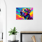 Hund Pop Art Kunstdruck Wandbild – Farbexplosion für moderne Wohnräume-petllective