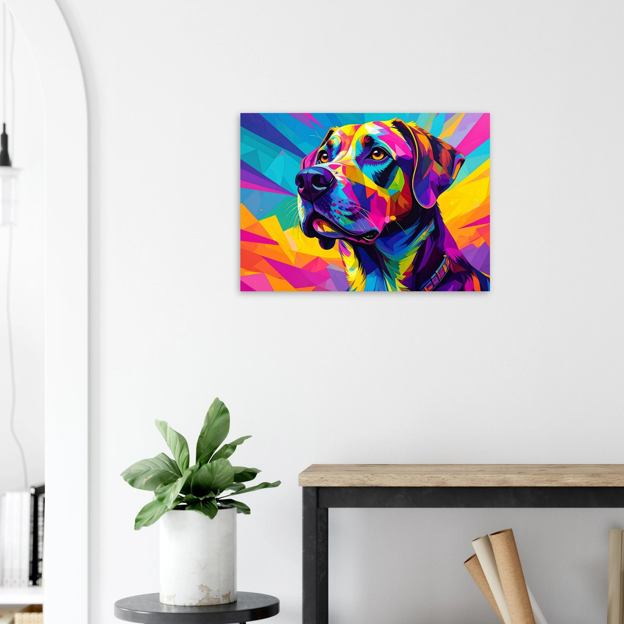 Hund Pop Art Kunstdruck Wandbild – Farbexplosion für moderne Wohnräume-petllective
