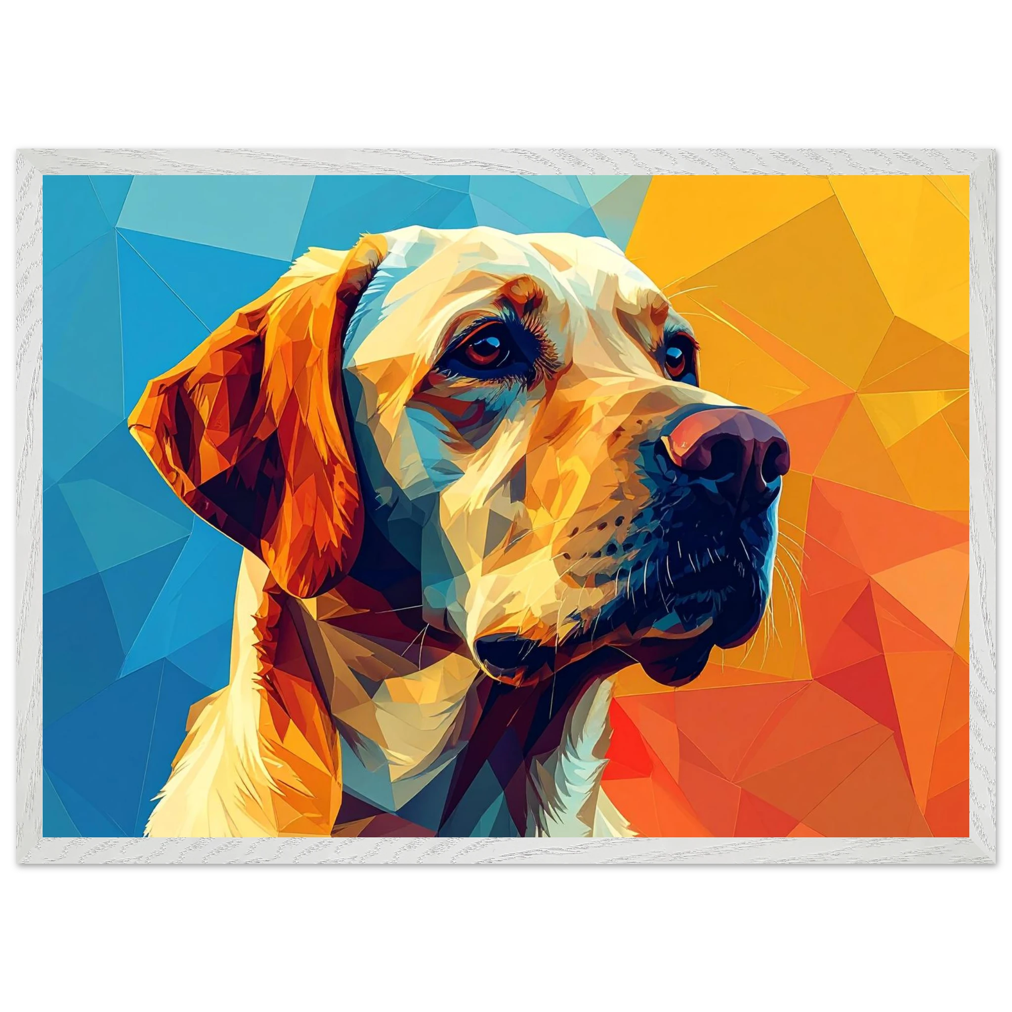 Labrador-Retriever-Portrait: Premium-Poster aus halbmattem Premium-Papier mit Holzrahmen-petllective