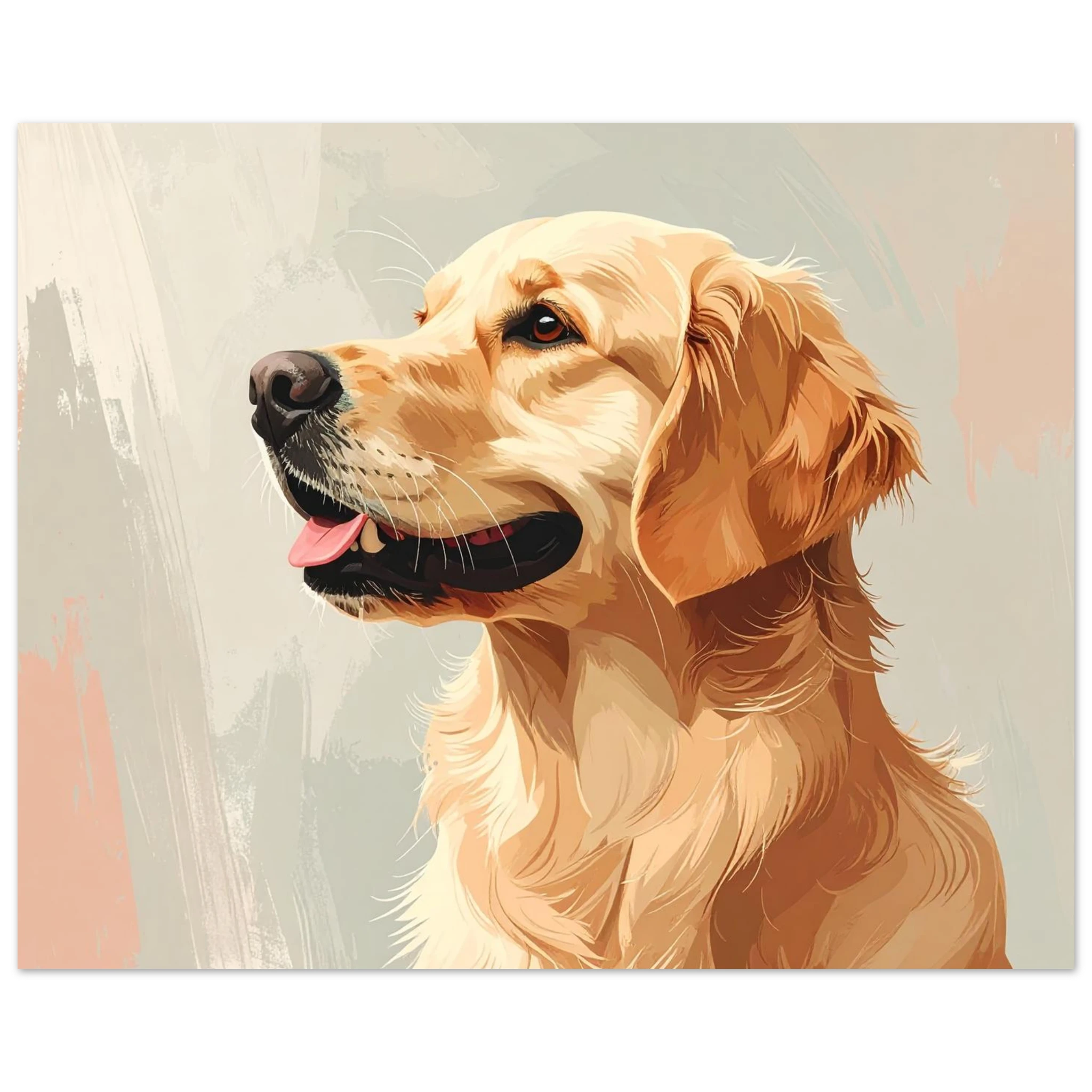Golden Retriever Portrait Kunstdruck – Lebendige Tierkunst für dein Zuhause-petllective