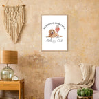 Retriever Rosé Club Wandbild – Hund Illustration im Premium Holzrahmen-petllective