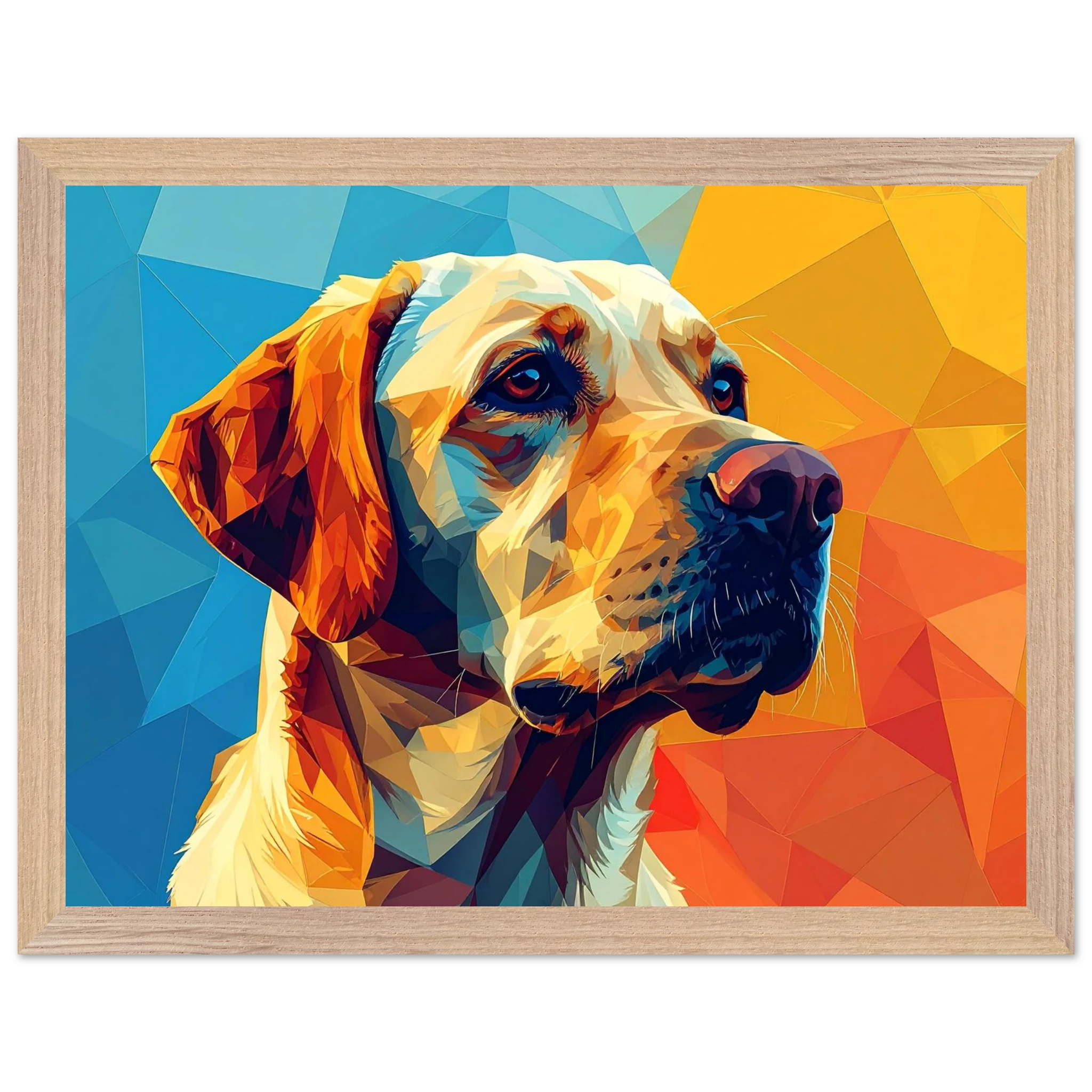 Labrador-Retriever-Portrait: Premium-Poster aus halbmattem Premium-Papier mit Holzrahmen-petllective