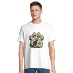 Unisex T-Shirt aus Baumwolle mit Hundepfoten-Design-petllective
