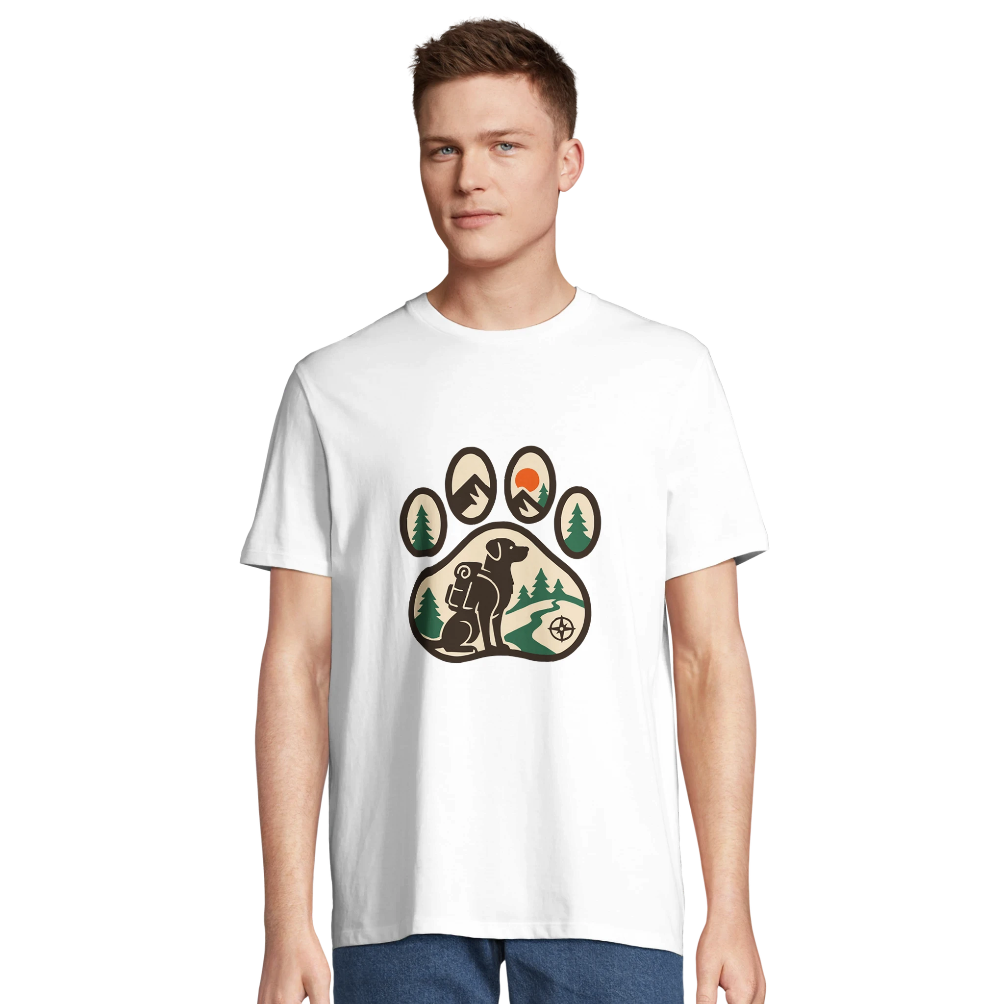 Unisex T-Shirt aus Baumwolle mit Hundepfoten-Design-petllective