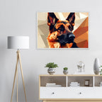 Abstrakter Schäferhund: Premium-Poster aus halbmattem Papier mit Holzrahmen – in verschiedenen Größen und Rahmenfarben-petllective