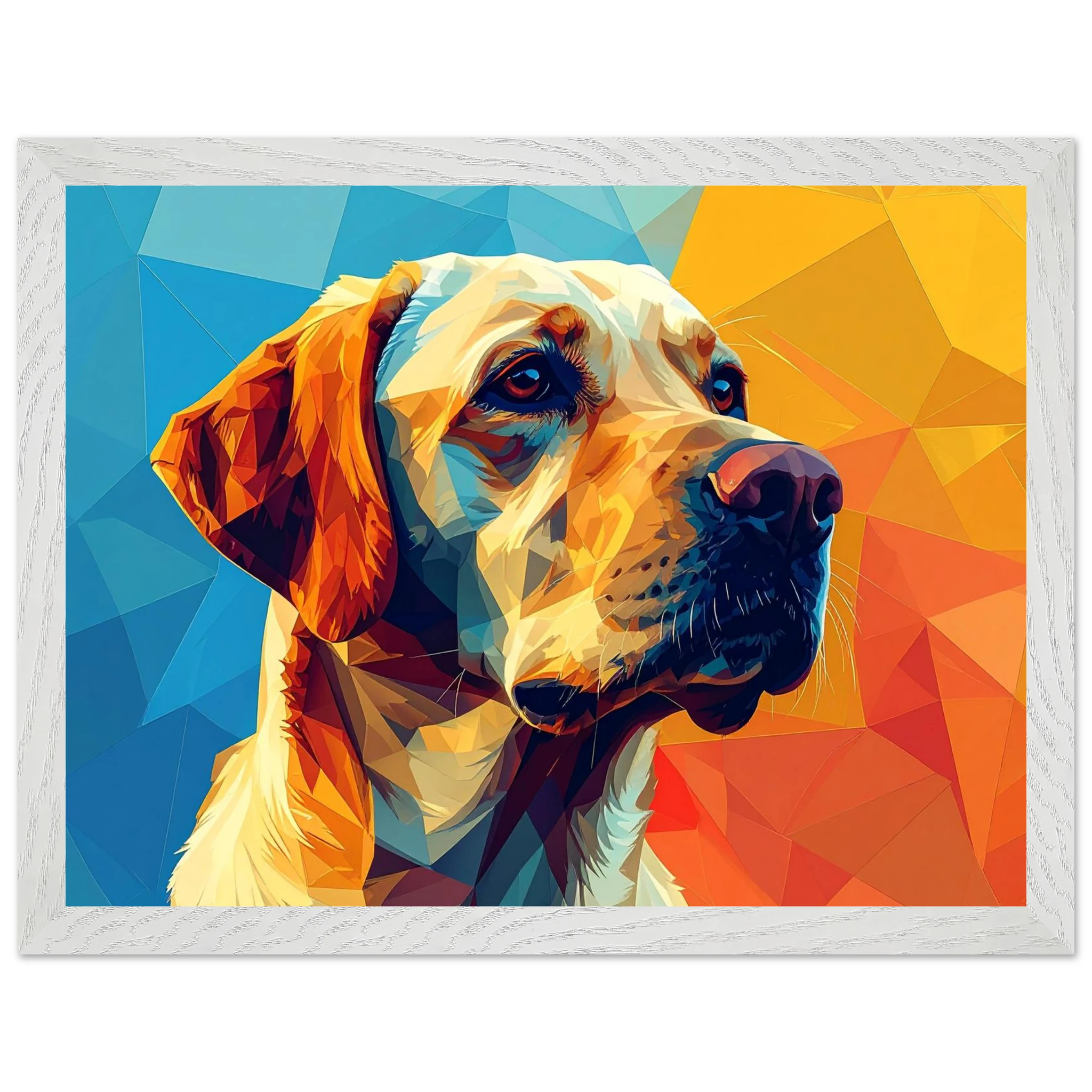 Labrador-Retriever-Portrait: Premium-Poster aus halbmattem Premium-Papier mit Holzrahmen-petllective