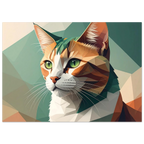 Geometrische Katze Kunstdruck Wandbild – Abstraktes Low-Poly Poster-petllective