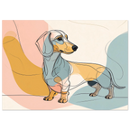 Dackel Illustration Kunstdruck Wandbild – Fine Art Poster-petllective