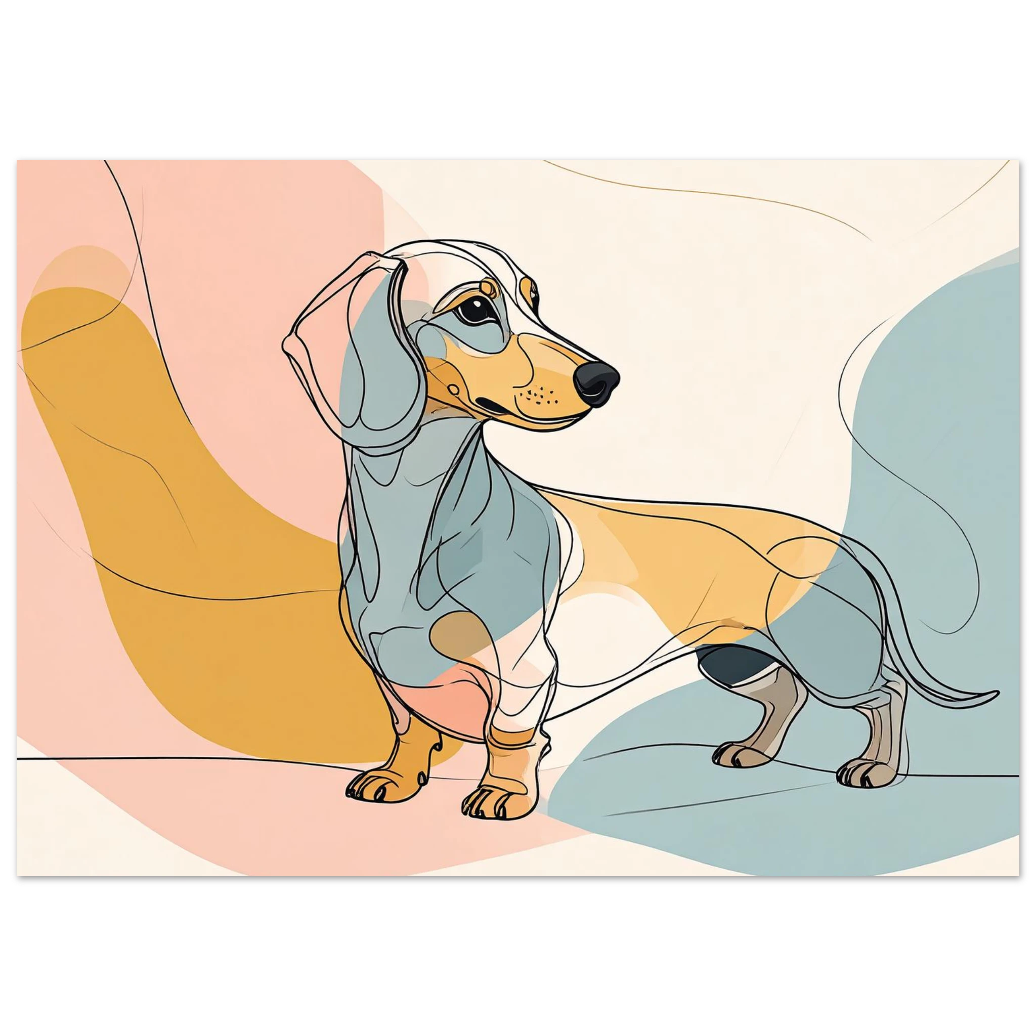 Dackel Illustration Kunstdruck Wandbild – Fine Art Poster-petllective