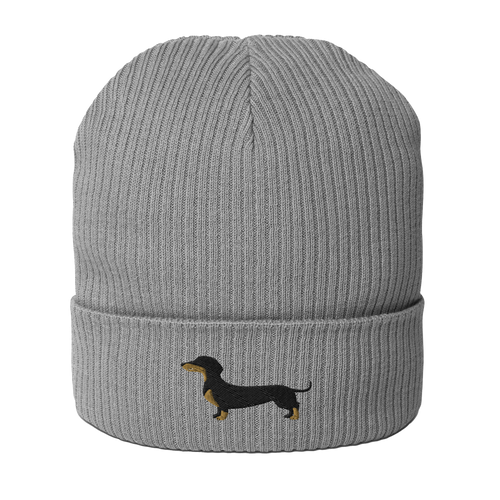 Beanie Dackel Stick Baumwolle – gerippte Mütze aus 100 % Baumwolle - petllective